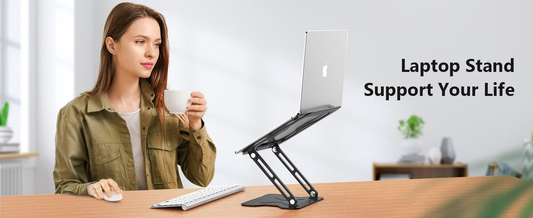 iDock Ergonomic Adjustable Folding Laptop Stand Laptop Riser for Desk Compatible With All Laptops from 11 to 16 Inches - iDock Laptopstand