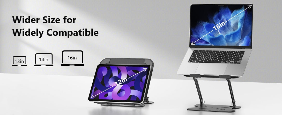 iDock Ergonomic Adjustable Folding Laptop Stand Laptop Riser for Desk Compatible With All Laptops from 11 to 16 Inches - iDock Laptopstand