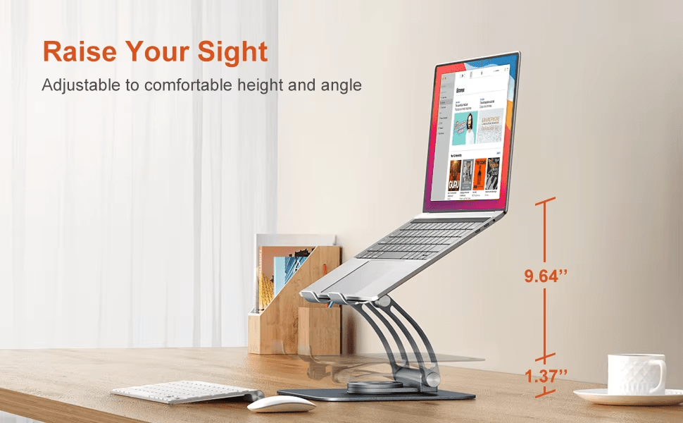 iDock Ergonomic Adjustable Laptop Holder with 360 Rotating Base Portable Computer Stand Laptop Riser - iDock Laptopstand