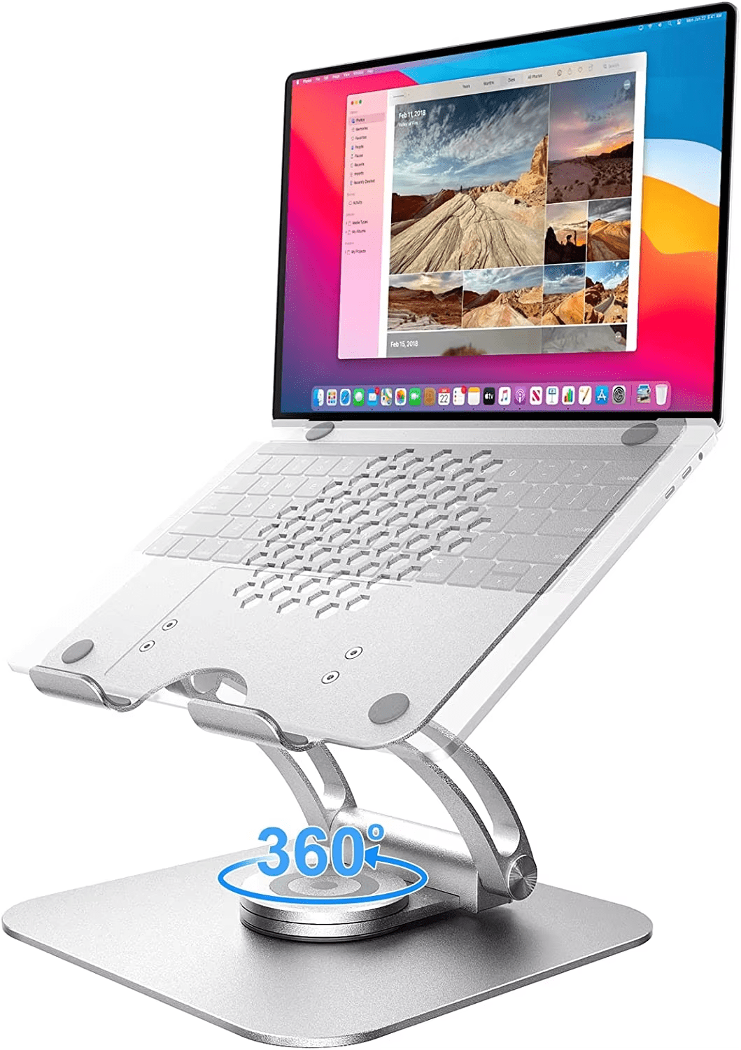 iDock Ergonomic Adjustable Laptop Holder with 360 Rotating Base Portable Computer Stand Laptop Riser - iDock Laptopstand