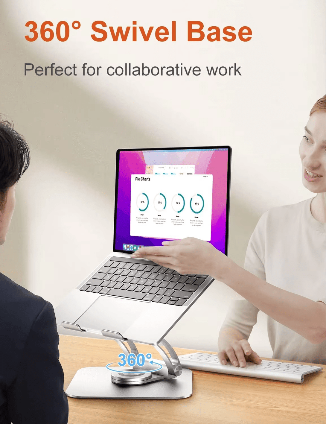 iDock Ergonomic Adjustable Laptop Holder with 360 Rotating Base Portable Computer Stand Laptop Riser - iDock Laptopstand
