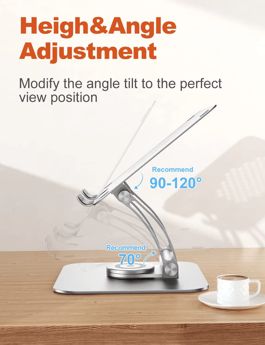 iDock Ergonomic Adjustable Laptop Holder with 360 Rotating Base Portable Computer Stand Laptop Riser - iDock Laptopstand