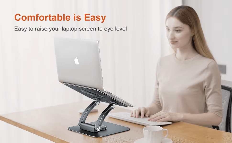 iDock Ergonomic Adjustable Laptop Holder with 360 Rotating Base Portable Computer Stand Laptop Riser - iDock Laptopstand