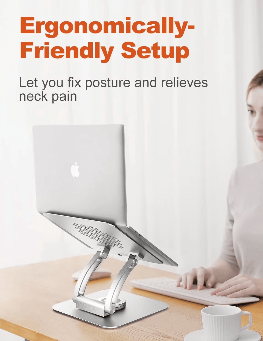 iDock Ergonomic Adjustable Laptop Holder with 360 Rotating Base Portable Computer Stand Laptop Riser - iDock Laptopstand