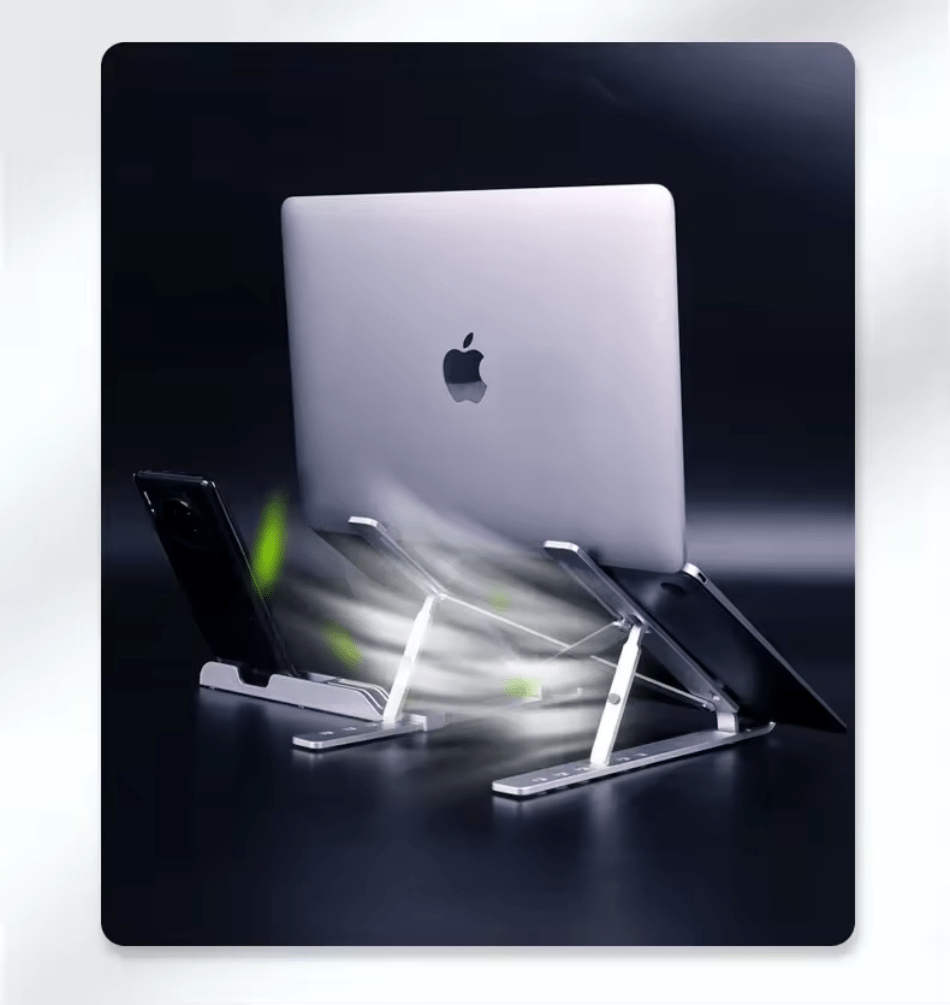 iDock Ergonomic Adjustable Portable Foldable Notebook Riser Laptop Stand With Phone Holder - iDock Laptopstand