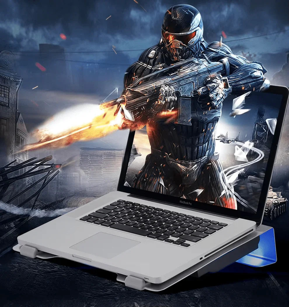 iDock Ergonomic Aluminum Alloy Gaming Laptop Cooler Laptop Cooling Pad with 2 Quiet Fans Support Up to 17.3 Inch Heavy Notebook - iDock Laptopstand