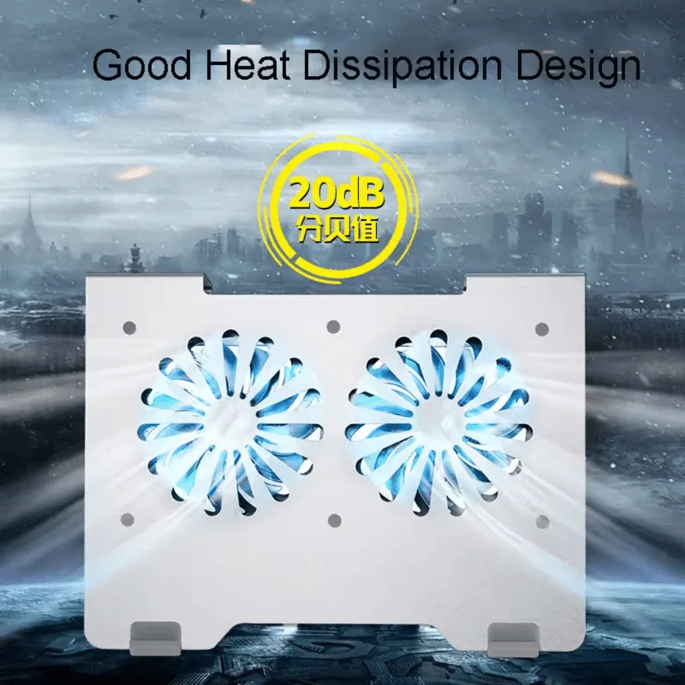 iDock Ergonomic Aluminum Alloy Gaming Laptop Cooler Laptop Cooling Pad with 2 Quiet Fans Support Up to 17.3 Inch Heavy Notebook - iDock Laptopstand