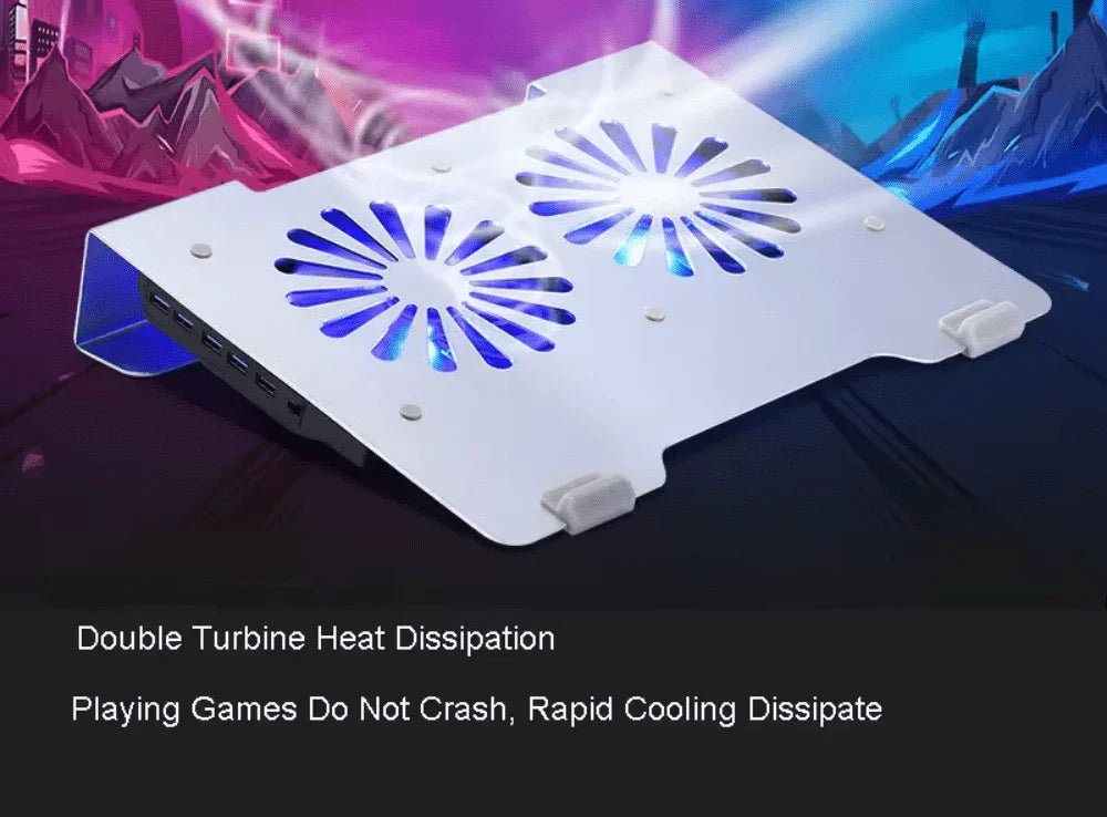 iDock Ergonomic Aluminum Alloy Gaming Laptop Cooler Laptop Cooling Pad with 2 Quiet Fans Support Up to 17.3 Inch Heavy Notebook - iDock Laptopstand
