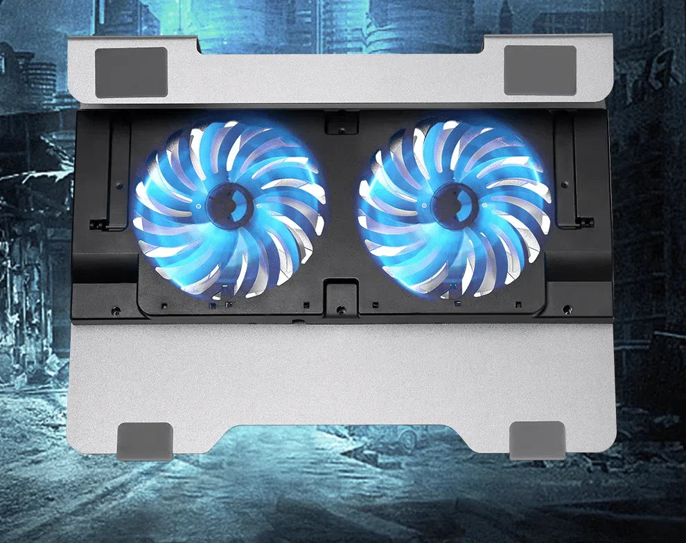 iDock Ergonomic Aluminum Alloy Gaming Laptop Cooler Laptop Cooling Pad with 2 Quiet Fans Support Up to 17.3 Inch Heavy Notebook - iDock Laptopstand