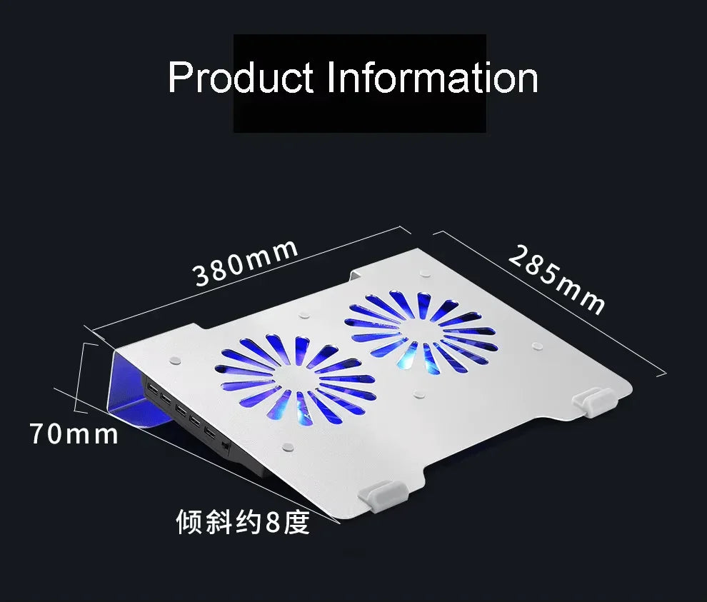 iDock Ergonomic Aluminum Alloy Gaming Laptop Cooler Laptop Cooling Pad with 2 Quiet Fans Support Up to 17.3 Inch Heavy Notebook - iDock Laptopstand