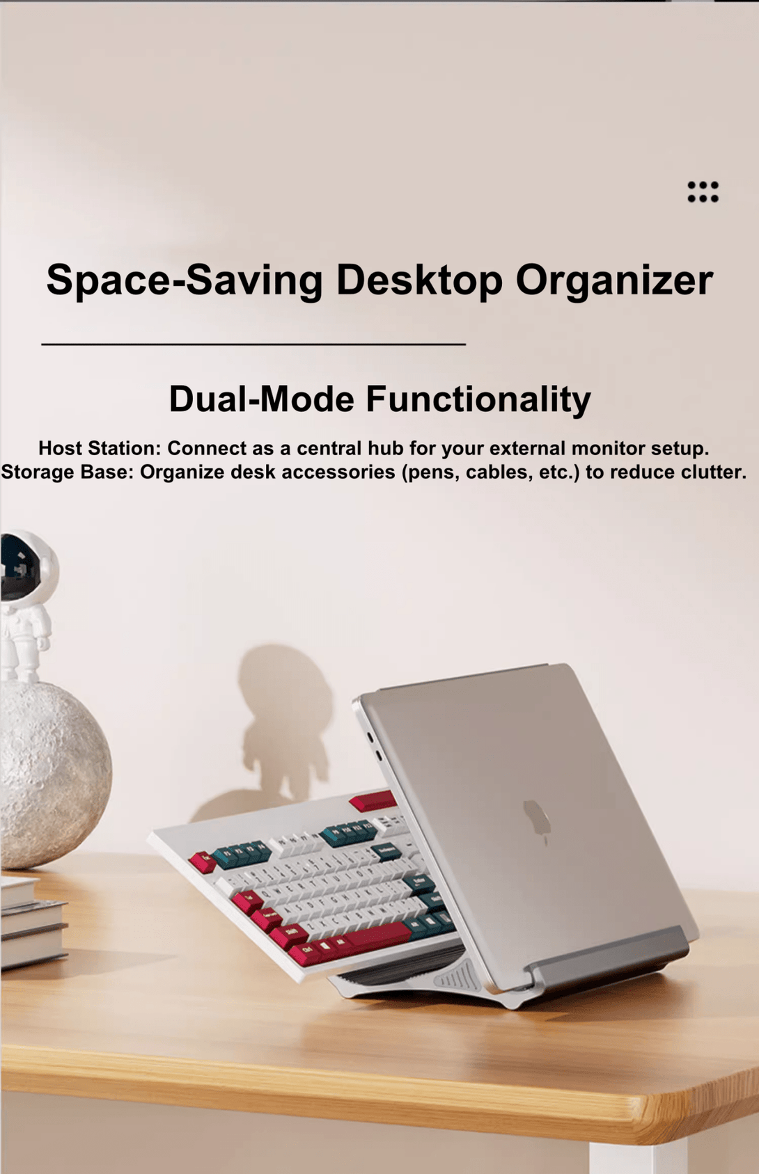 iDock Ergonomic Aluminum Alloy Laptop Floating Stand Support 13 - 17.3 Inch Laptops Adjustable Height Notebook Floating Holder - iDock Laptopstand