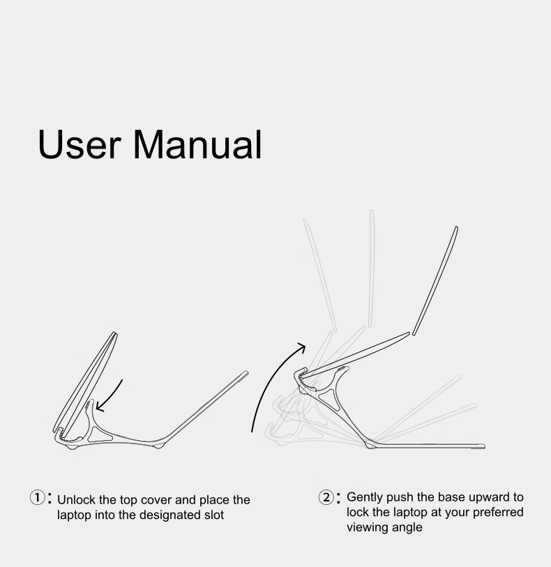 iDock Ergonomic Aluminum Alloy Laptop Floating Stand Support 13 - 17.3 Inch Laptops Adjustable Height Notebook Floating Holder - iDock Laptopstand