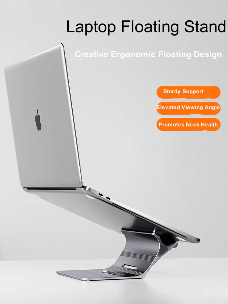 iDock Ergonomic Aluminum Alloy Laptop Floating Stand Support 13 - 17.3 Inch Laptops Adjustable Height Notebook Floating Holder - iDock Laptopstand