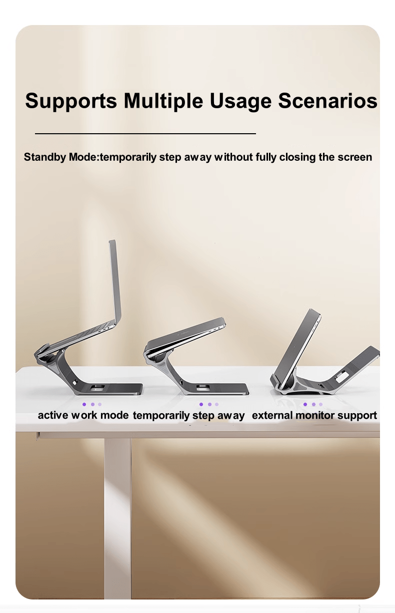 iDock Ergonomic Aluminum Alloy Laptop Floating Stand Support 13 - 17.3 Inch Laptops Adjustable Height Notebook Floating Holder - iDock Laptopstand