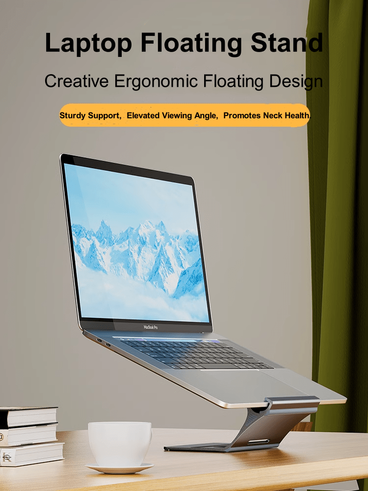 iDock Ergonomic Aluminum Alloy Laptop Floating Stand Support 13 - 17.3 Inch Laptops Adjustable Height Notebook Floating Holder - iDock Laptopstand