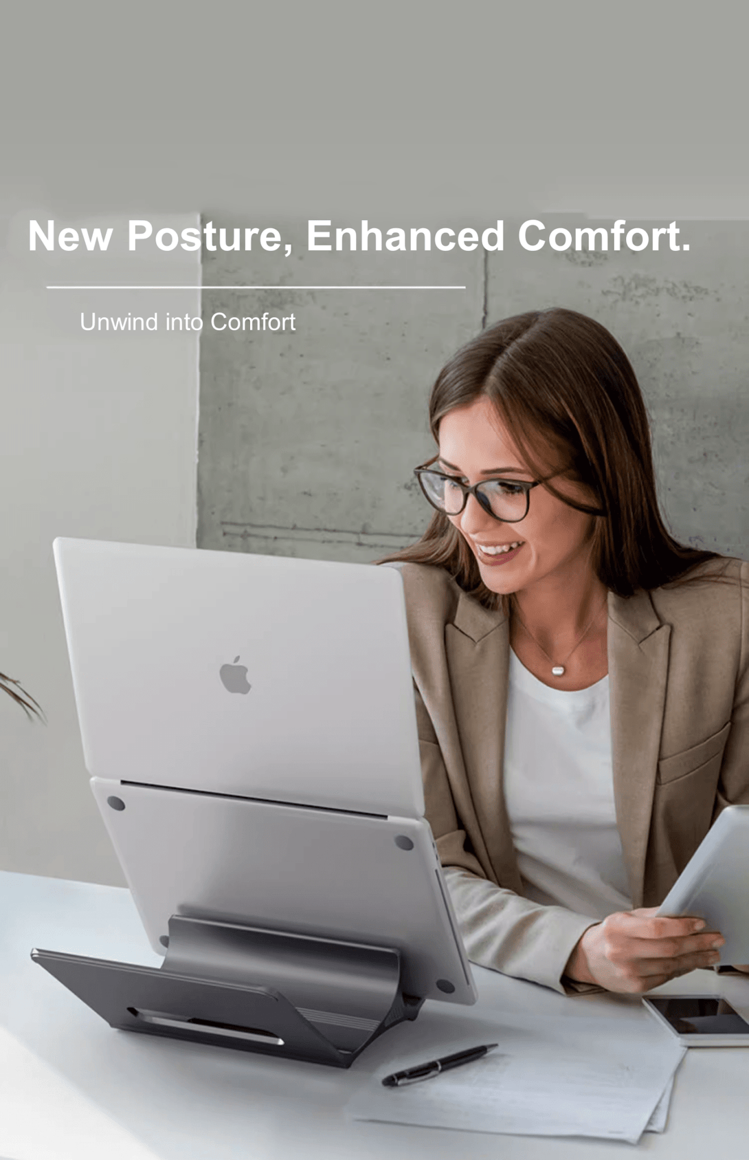 iDock Ergonomic Aluminum Alloy Laptop Floating Stand Support 13 - 17.3 Inch Laptops Adjustable Height Notebook Floating Holder - iDock Laptopstand