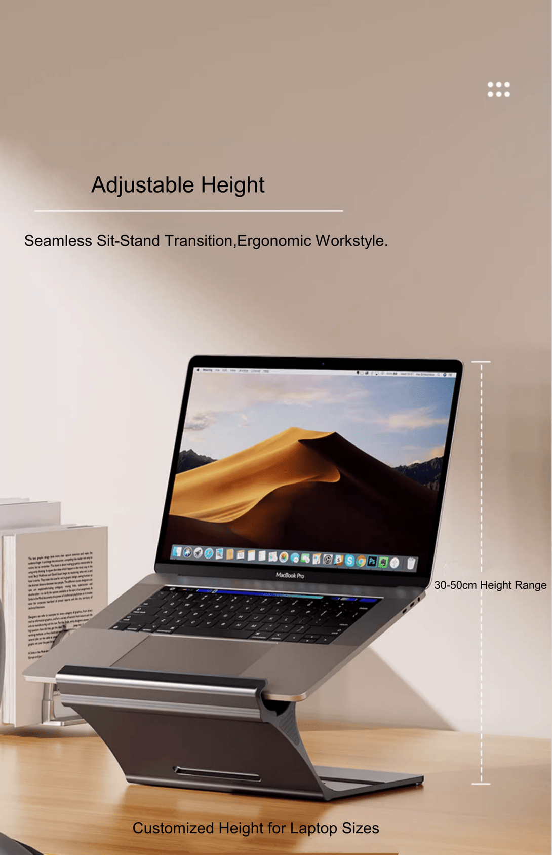 iDock Ergonomic Aluminum Alloy Laptop Floating Stand Support 13 - 17.3 Inch Laptops Adjustable Height Notebook Floating Holder - iDock Laptopstand