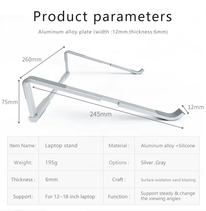 iDock Ergonomic Aluminum Desk Notebook Holder Foldable Laptop Stand for Apple for MacBook Air Pro - iDock Laptopstand