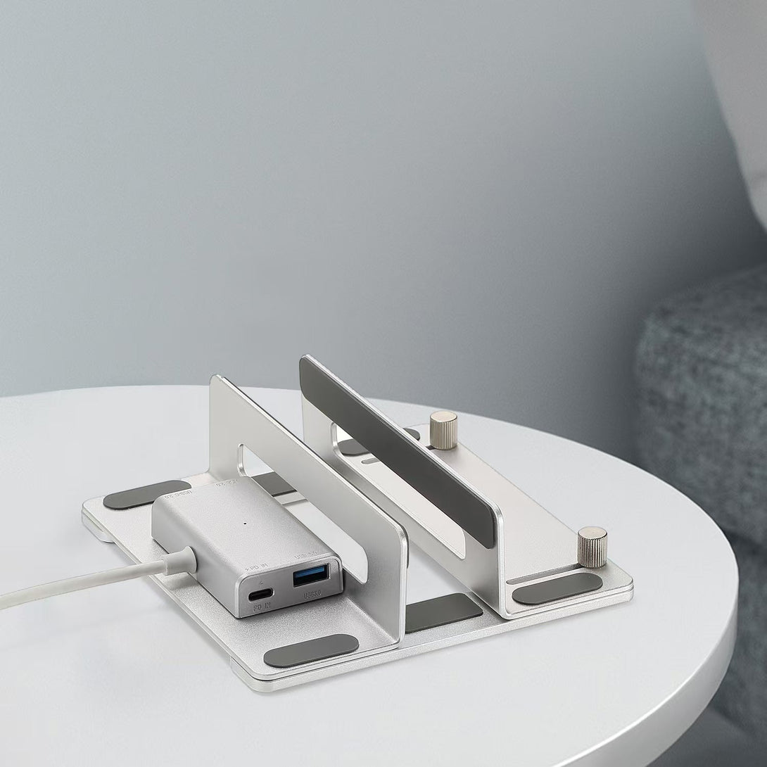 iDock Ergonomic Aluminum Desk Vertical Laptop iPhone Mini Stand with PD USB HUB Optional - iDock Laptopstand