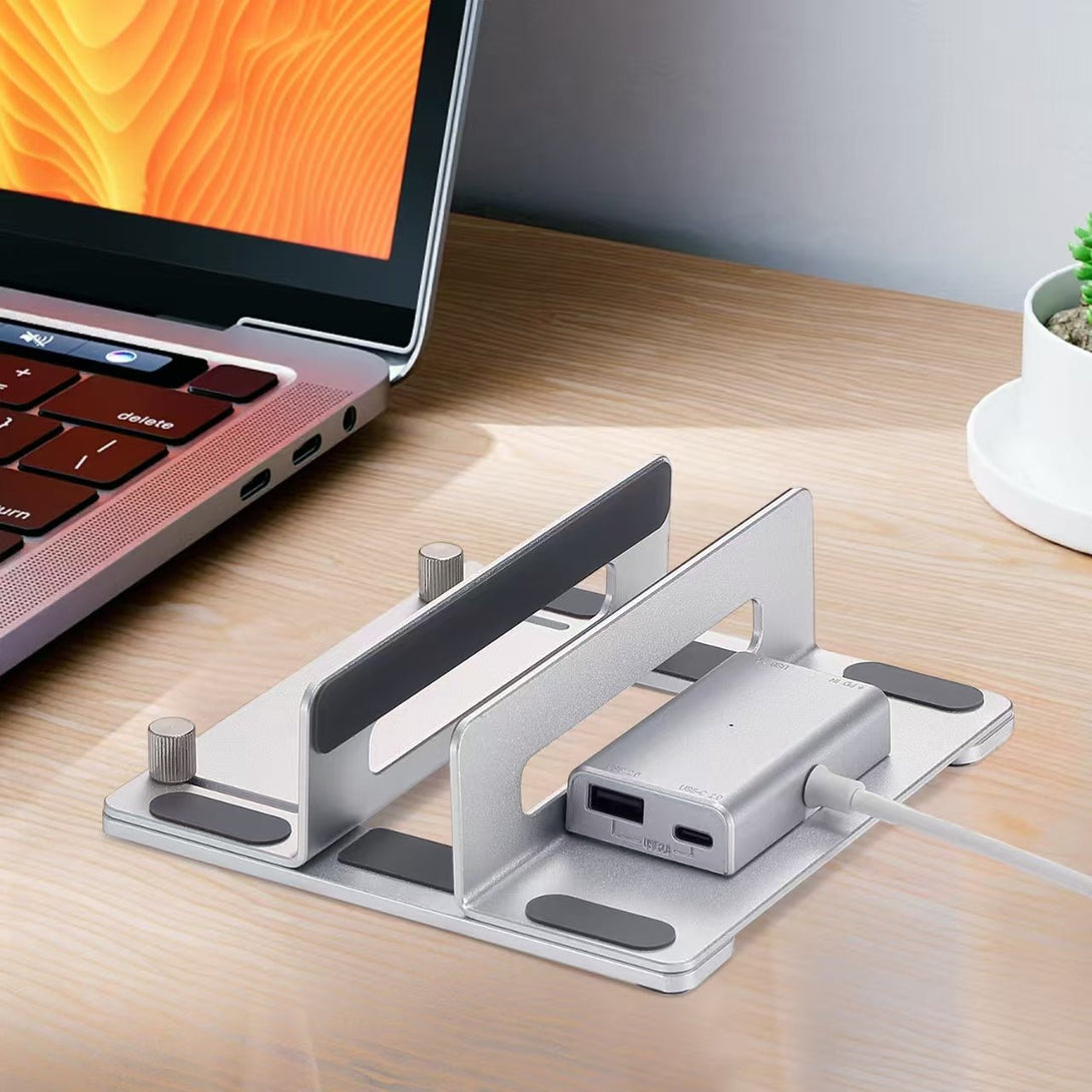 iDock Ergonomic Aluminum Desk Vertical Laptop iPhone Mini Stand with PD USB HUB Optional - iDock Laptopstand