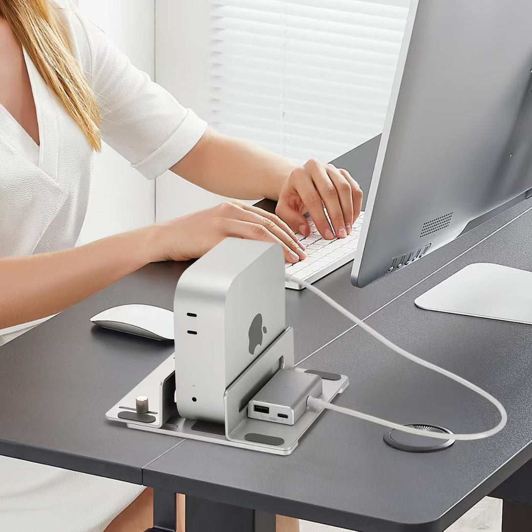 iDock Ergonomic Aluminum Desk Vertical Laptop iPhone Mini Stand with PD USB HUB Optional - iDock Laptopstand