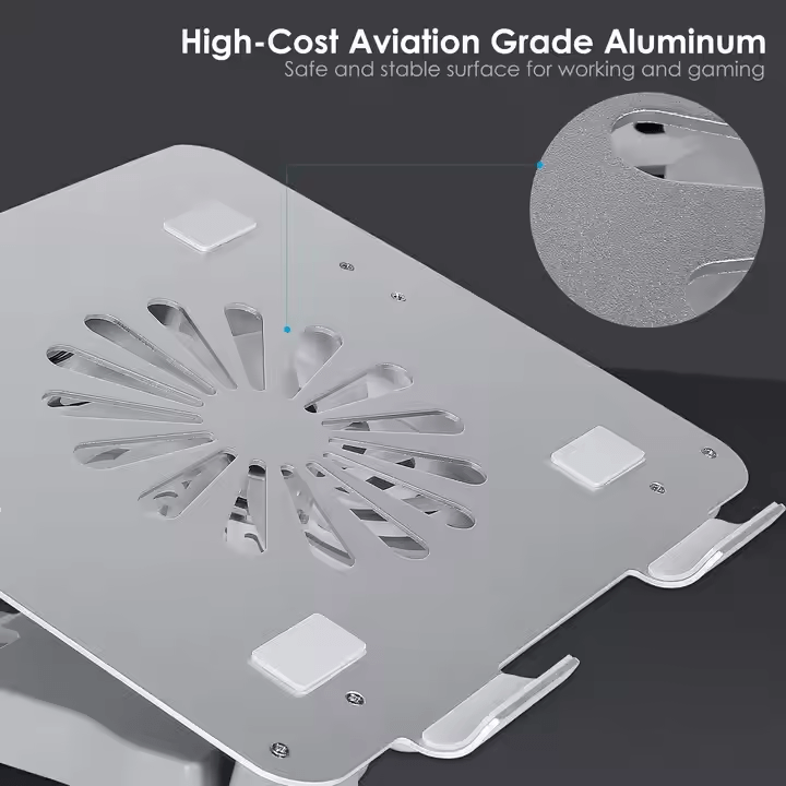 iDock Ergonomic Aluminum Height Adjustable Foldable Laptop Cooler Cooling Pad with USB 2.0 3.0 - iDock Laptopstand
