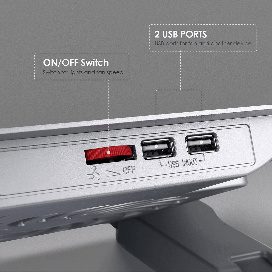 iDock Ergonomic Aluminum Height Adjustable Foldable Laptop Cooler Cooling Pad with USB 2.0 3.0 - iDock Laptopstand