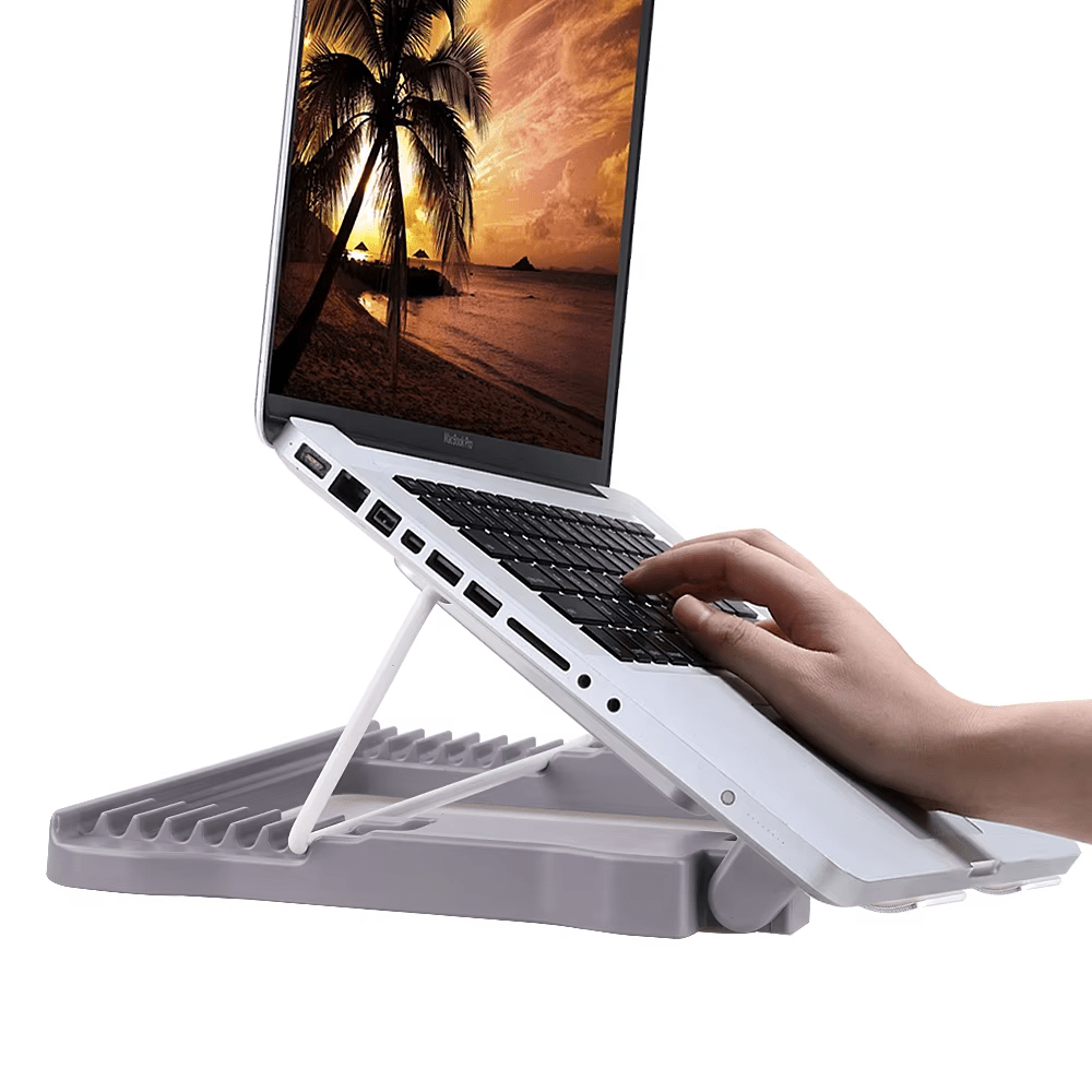 iDock Ergonomic Aluminum Height Adjustable Foldable Laptop Cooler Cooling Pad with USB 2.0 3.0 - iDock Laptopstand
