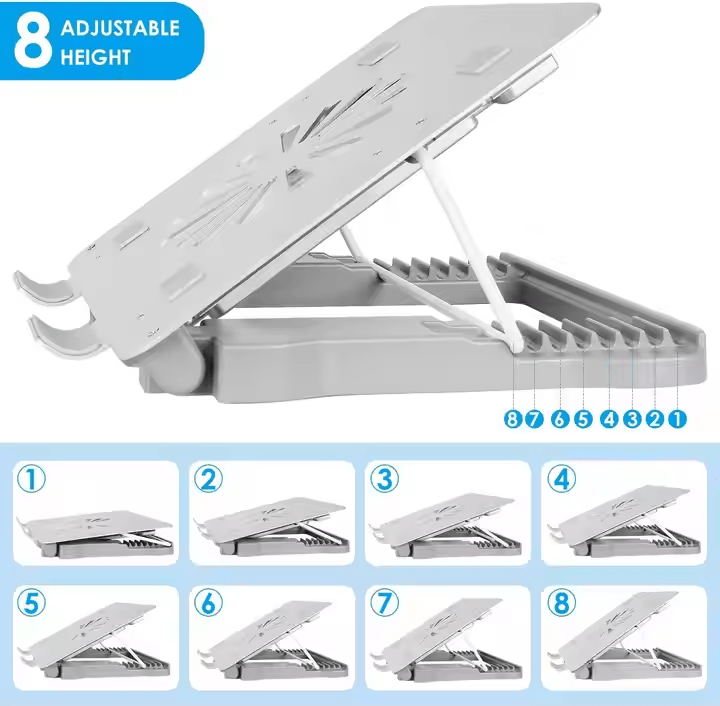iDock Ergonomic Aluminum Height Adjustable Foldable Laptop Cooler Cooling Pad with USB 2.0 3.0 - iDock Laptopstand