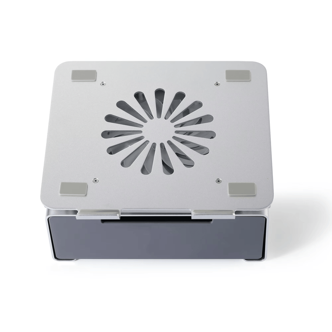 iDock Ergonomic Aluminum Notebook Stand with Fan and USB3.0 HUB Ventilated Laptop Cooler Laptop Stand with Drawer - iDock Laptopstand