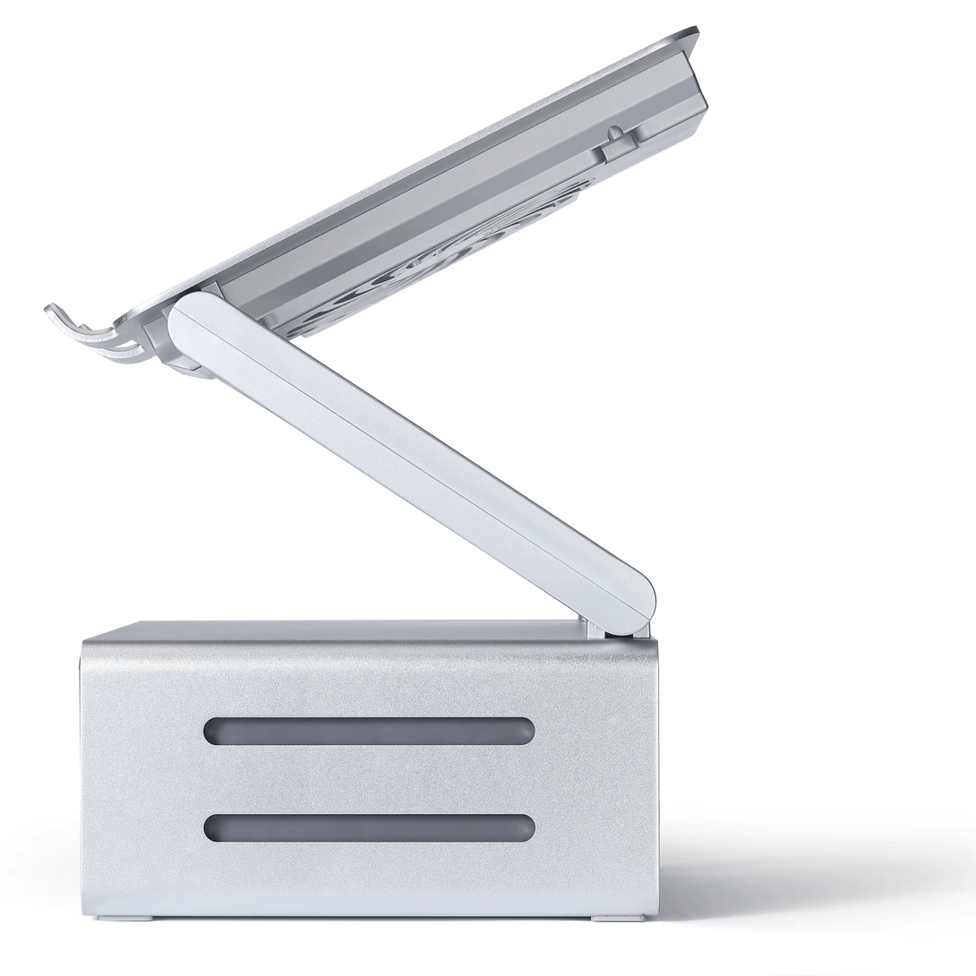 iDock Ergonomic Aluminum Notebook Stand with Fan and USB3.0 HUB Ventilated Laptop Cooler Laptop Stand with Drawer - iDock Laptopstand