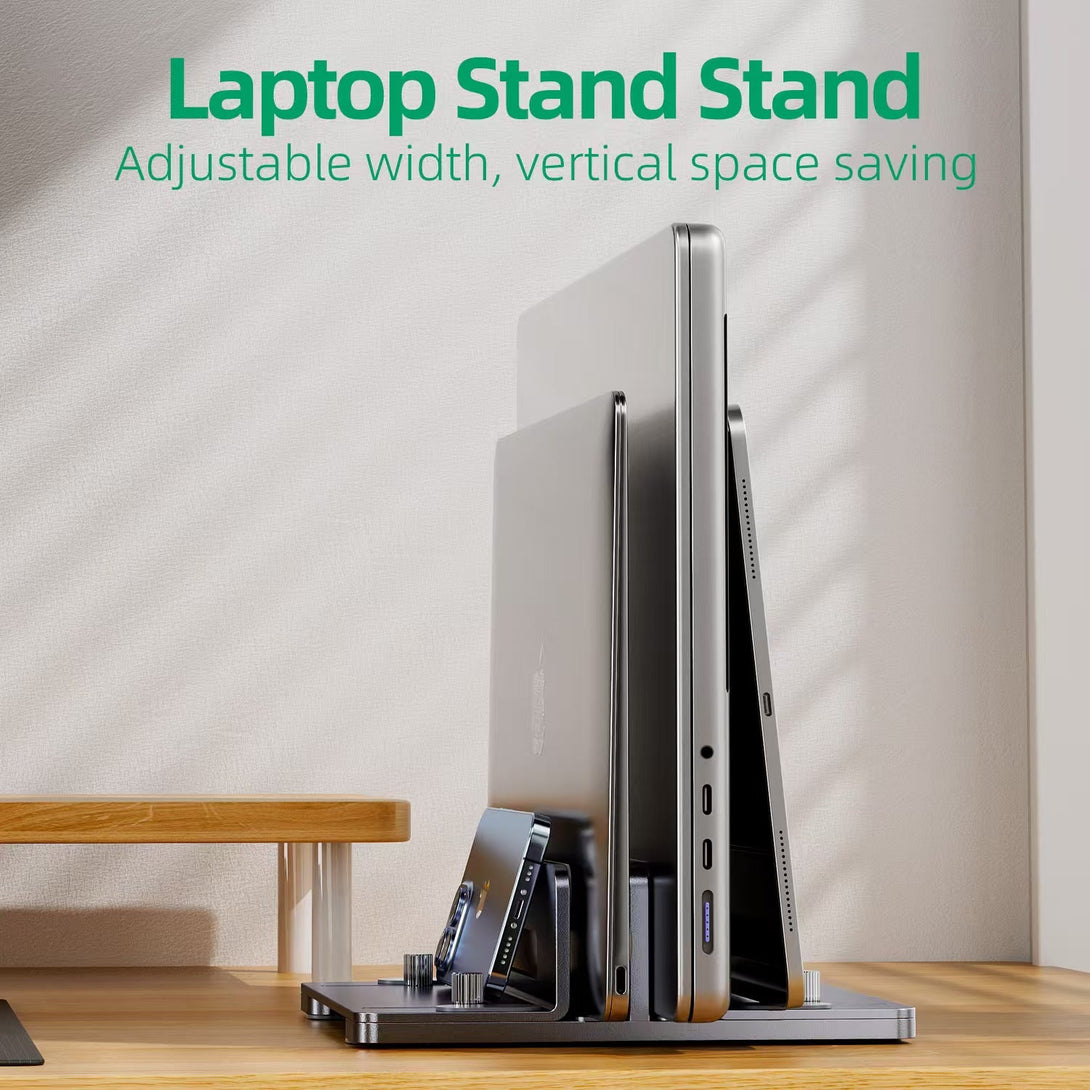 iDock Ergonomic Aluminum Width Adjustable Desk Vertical Laptop Mount Stand for Macbook iPad Tablet - iDock Laptopstand