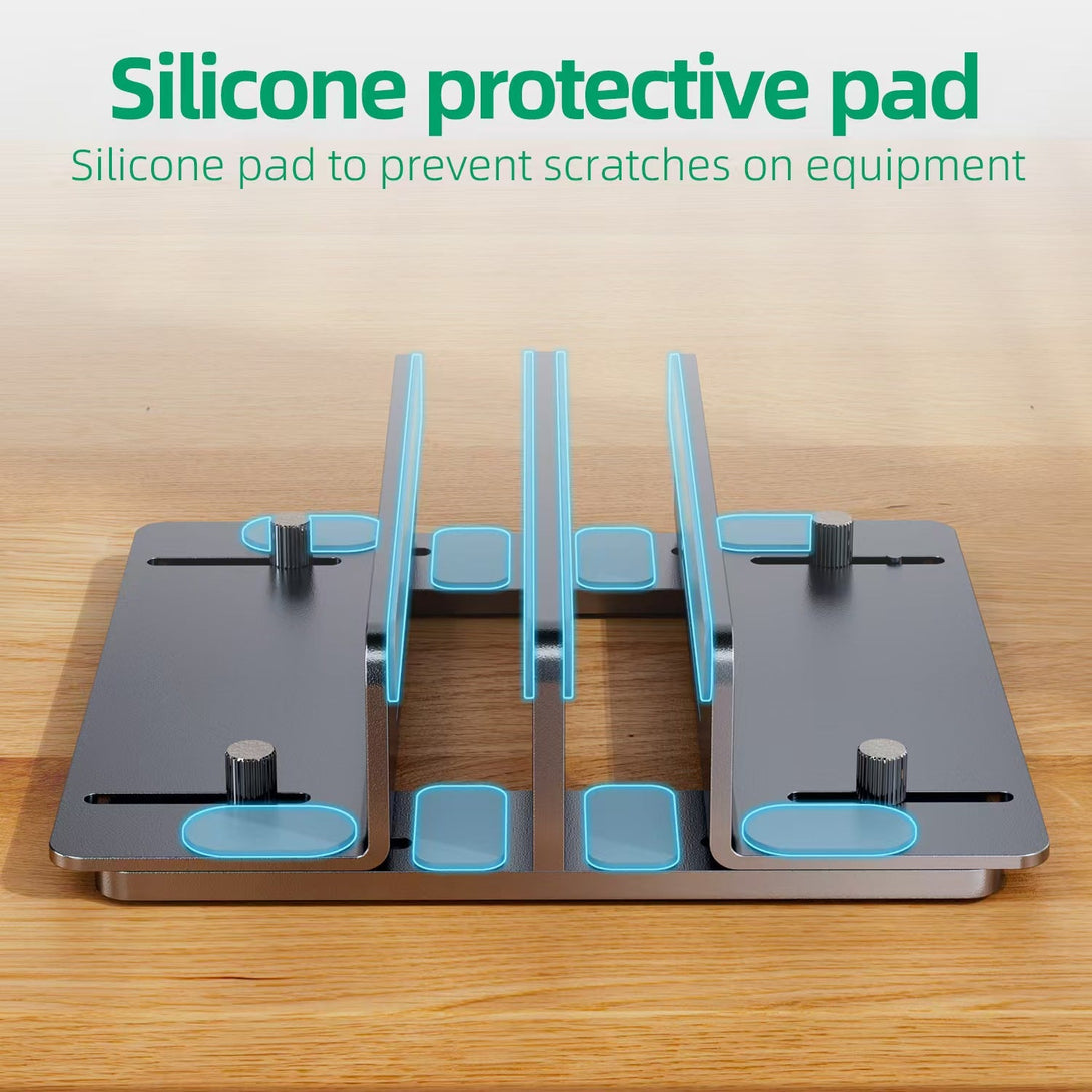 iDock Ergonomic Aluminum Width Adjustable Desk Vertical Laptop Mount Stand for Macbook iPad Tablet - iDock Laptopstand