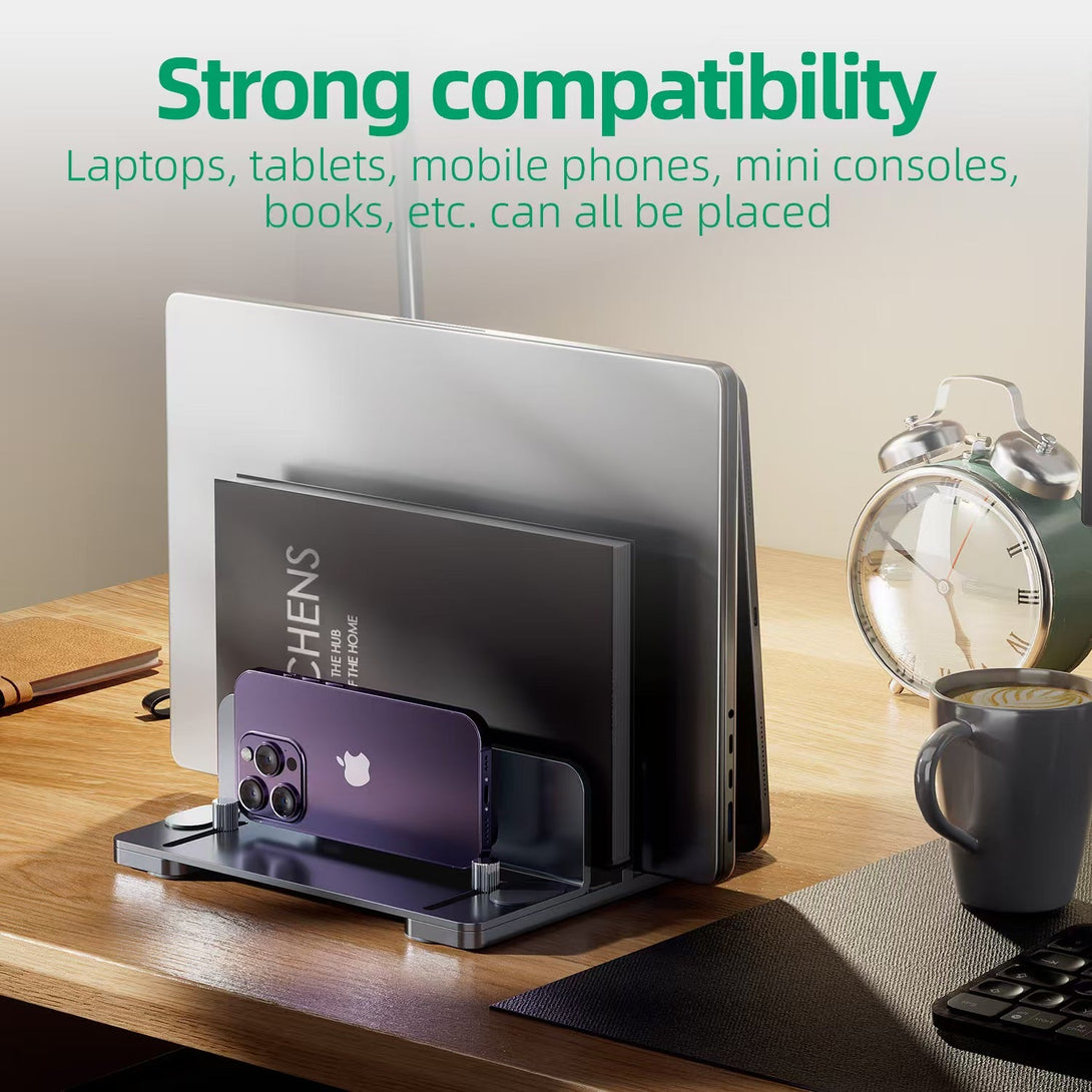 iDock Ergonomic Aluminum Width Adjustable Desk Vertical Laptop Mount Stand for Macbook iPad Tablet - iDock Laptopstand