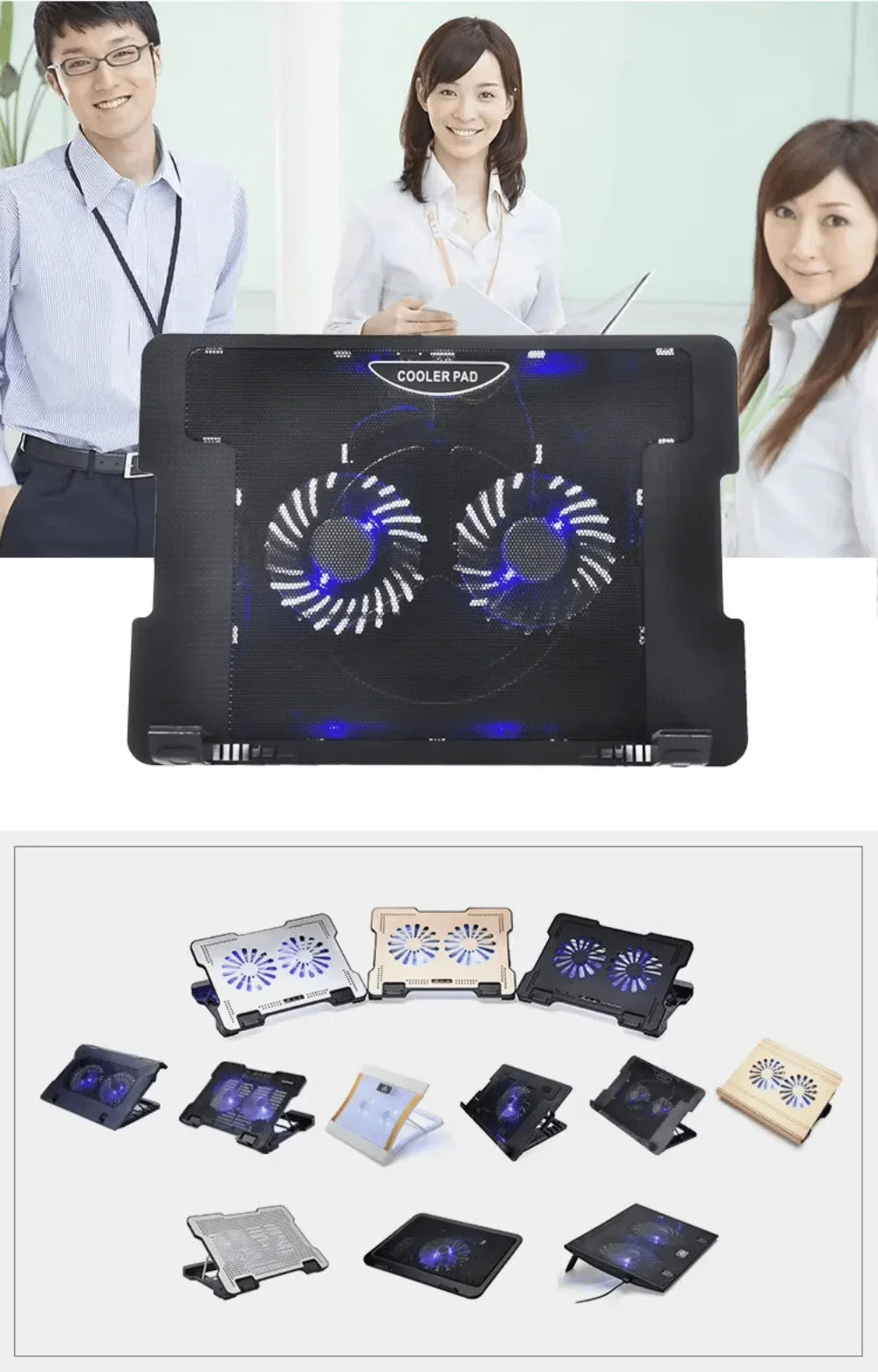 iDock Ergonomic China Wholesale 120mm 2 LED Fan Purple Notebook Cooling Cooler Pad - iDock Laptopstand