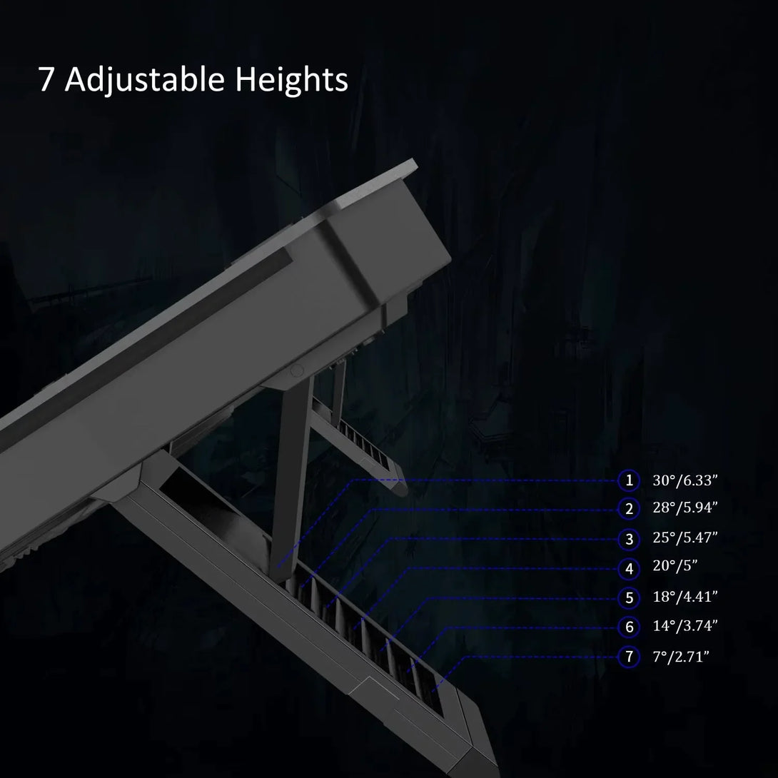 iDock Ergonomic Efficient Heat Dissipation Height Adjustable Laptop Cooling Pad RGB Gaming Notebook Cooler - iDock Laptopstand