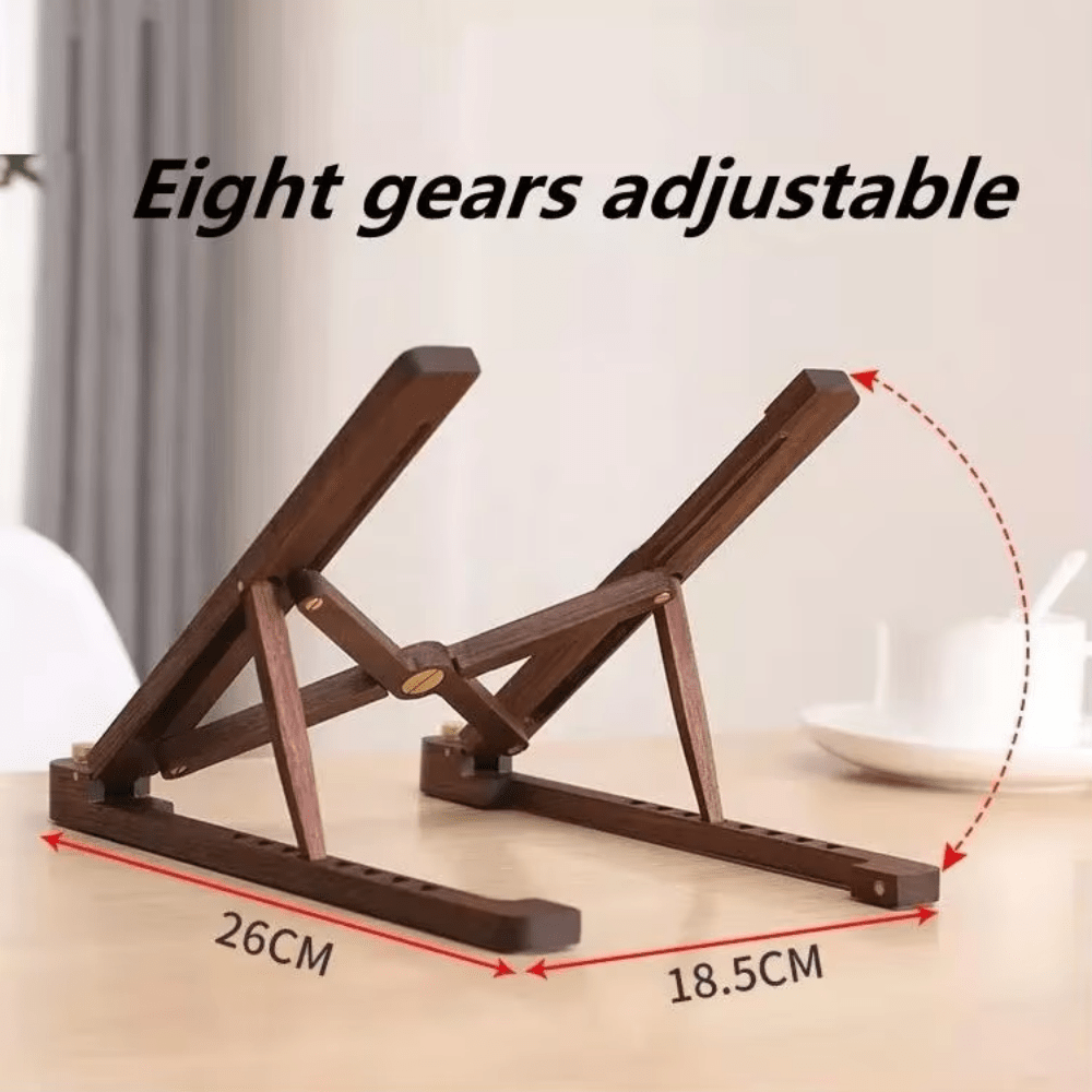 iDock Ergonomic Foldable Wood Laptop Riser Adjustable Portable Wooden Notebook Holder Laptop Stand - iDock Laptopstand
