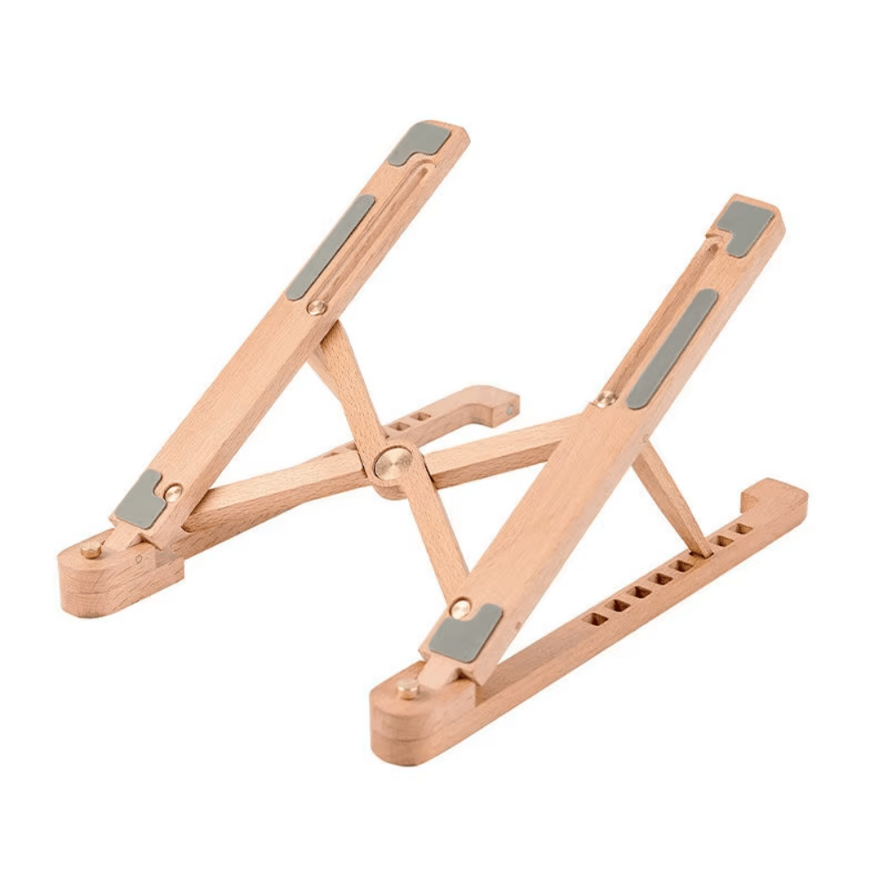 iDock Ergonomic Foldable Wood Laptop Riser Adjustable Portable Wooden Notebook Holder Laptop Stand - iDock Laptopstand