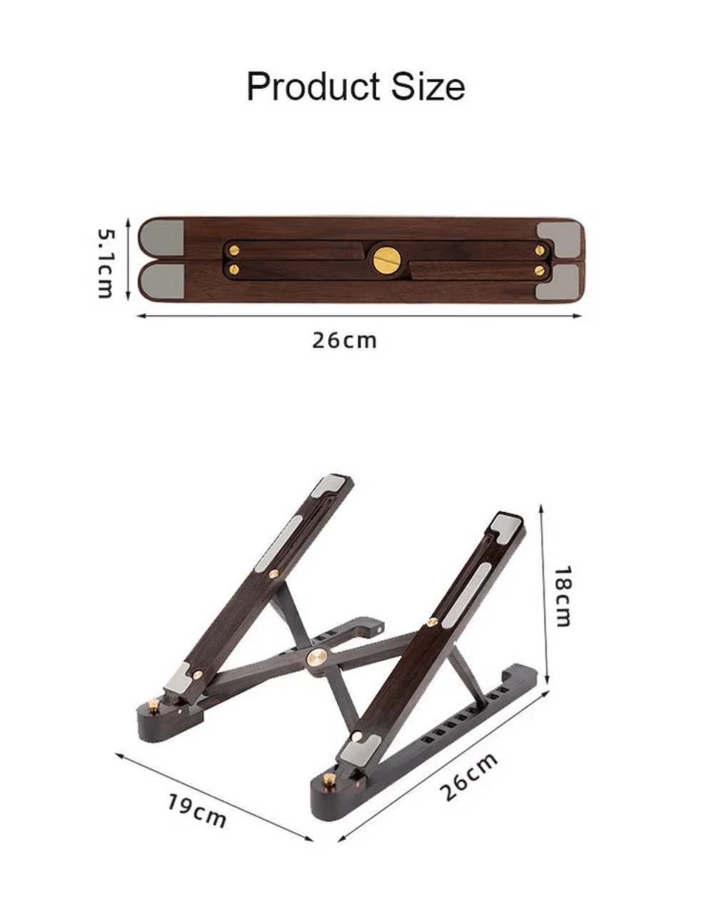 iDock Ergonomic Foldable Wood Laptop Riser Adjustable Portable Wooden Notebook Holder Laptop Stand - iDock Laptopstand