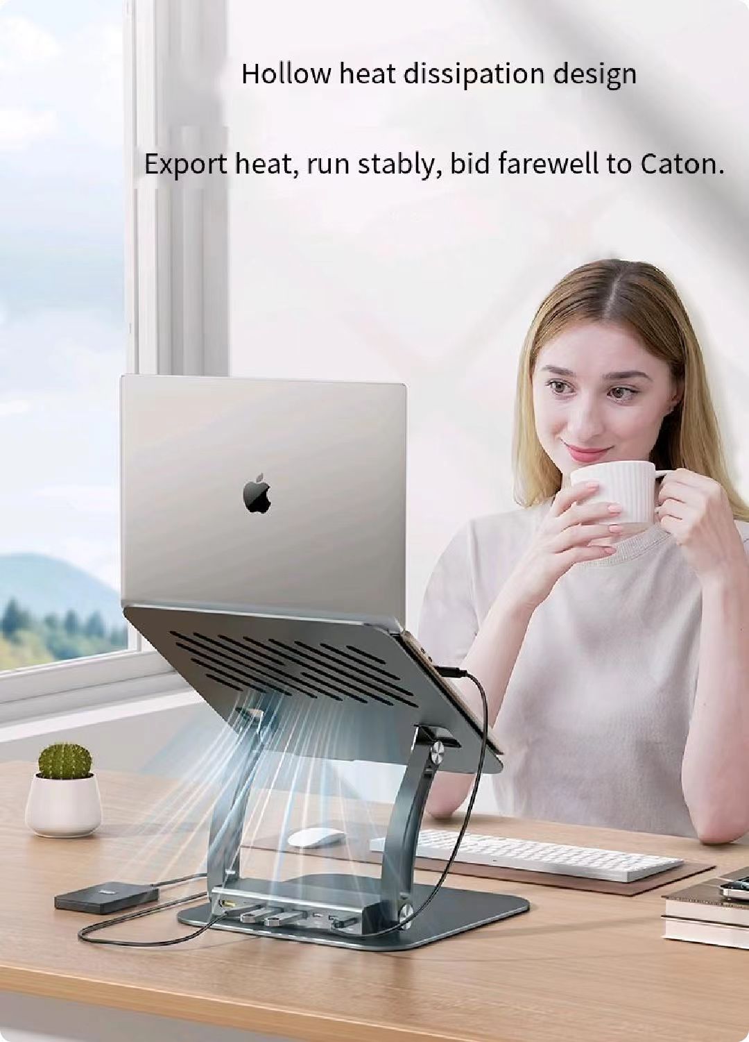 iDock Ergonomic Folding Adjustable Height Notebook Holder Laptop Stand with Docking Station - iDock Laptopstand