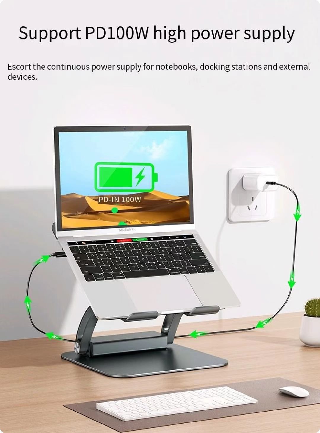 iDock Ergonomic Folding Adjustable Height Notebook Holder Laptop Stand with Docking Station - iDock Laptopstand