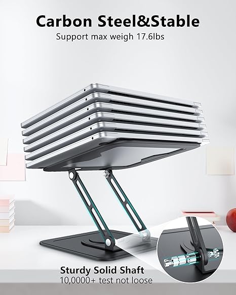 iDock Ergonomic Folding Adjustable Metal Laptop Stand with 360 Rotating Base Compatible with 11 to 16 Inch Notebook - iDock Laptopstand