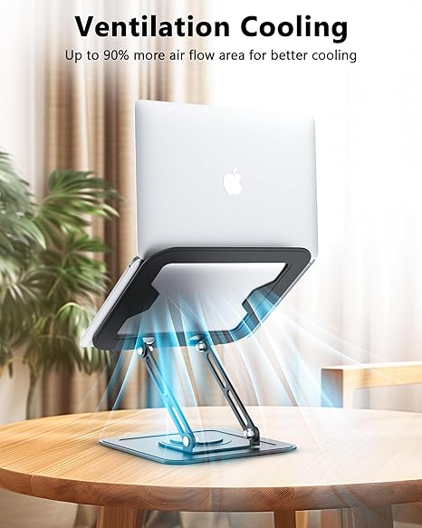 iDock Ergonomic Folding Adjustable Metal Laptop Stand with 360 Rotating Base Compatible with 11 to 16 Inch Notebook - iDock Laptopstand