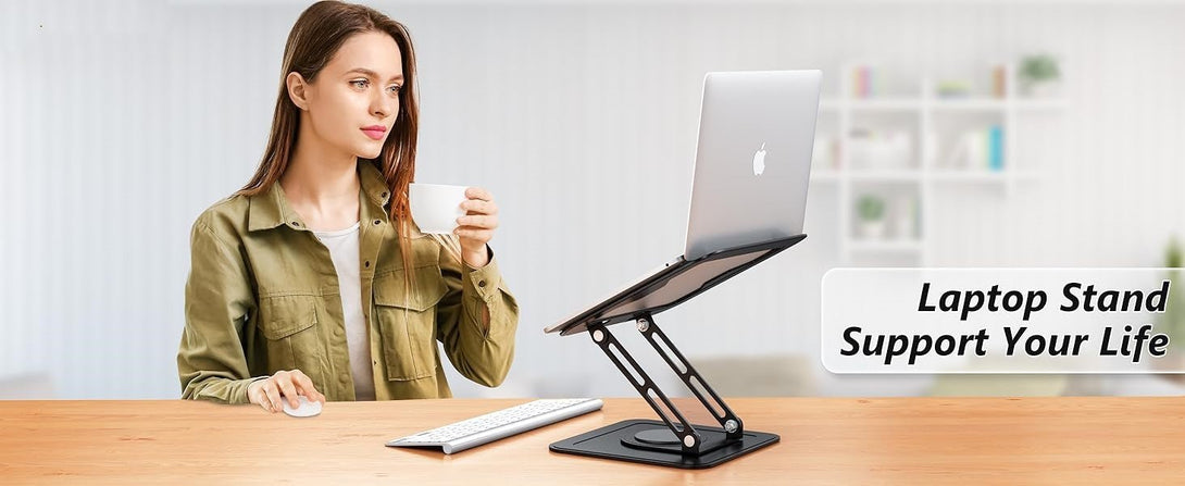 iDock Ergonomic Folding Adjustable Metal Laptop Stand with 360 Rotating Base Compatible with 11 to 16 Inch Notebook - iDock Laptopstand