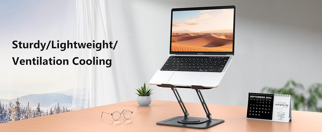 iDock Ergonomic Folding Adjustable Metal Laptop Stand with 360 Rotating Base Compatible with 11 to 16 Inch Notebook - iDock Laptopstand