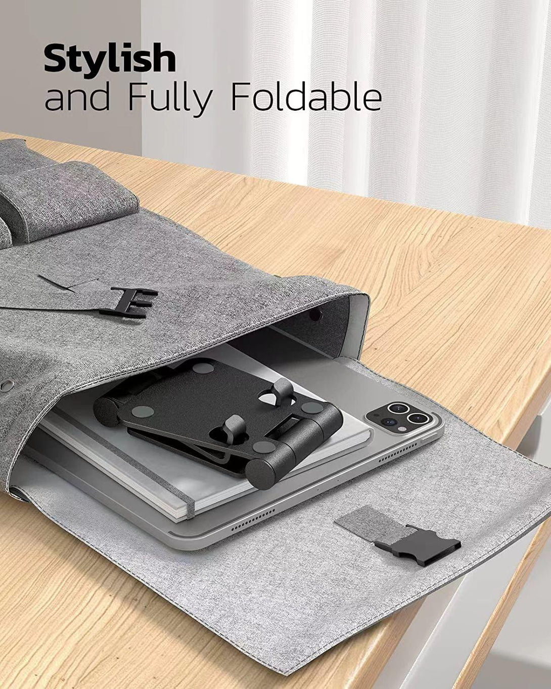 iDock Ergonomic Folding Cell Phone Stand Fully Adjustable Foldable Desktop Phone Holder Cradle Dock - iDock Laptopstand
