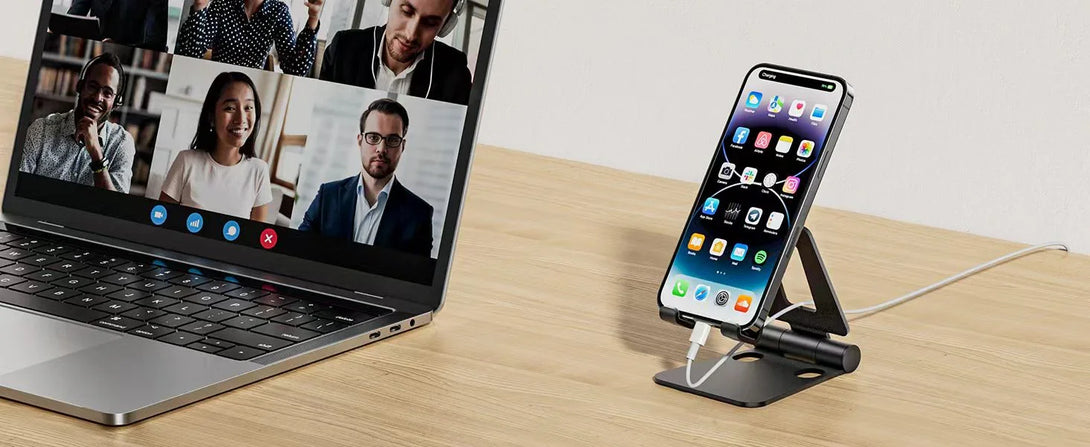 iDock Ergonomic Folding Cell Phone Stand Fully Adjustable Foldable Desktop Phone Holder Cradle Dock - iDock Laptopstand