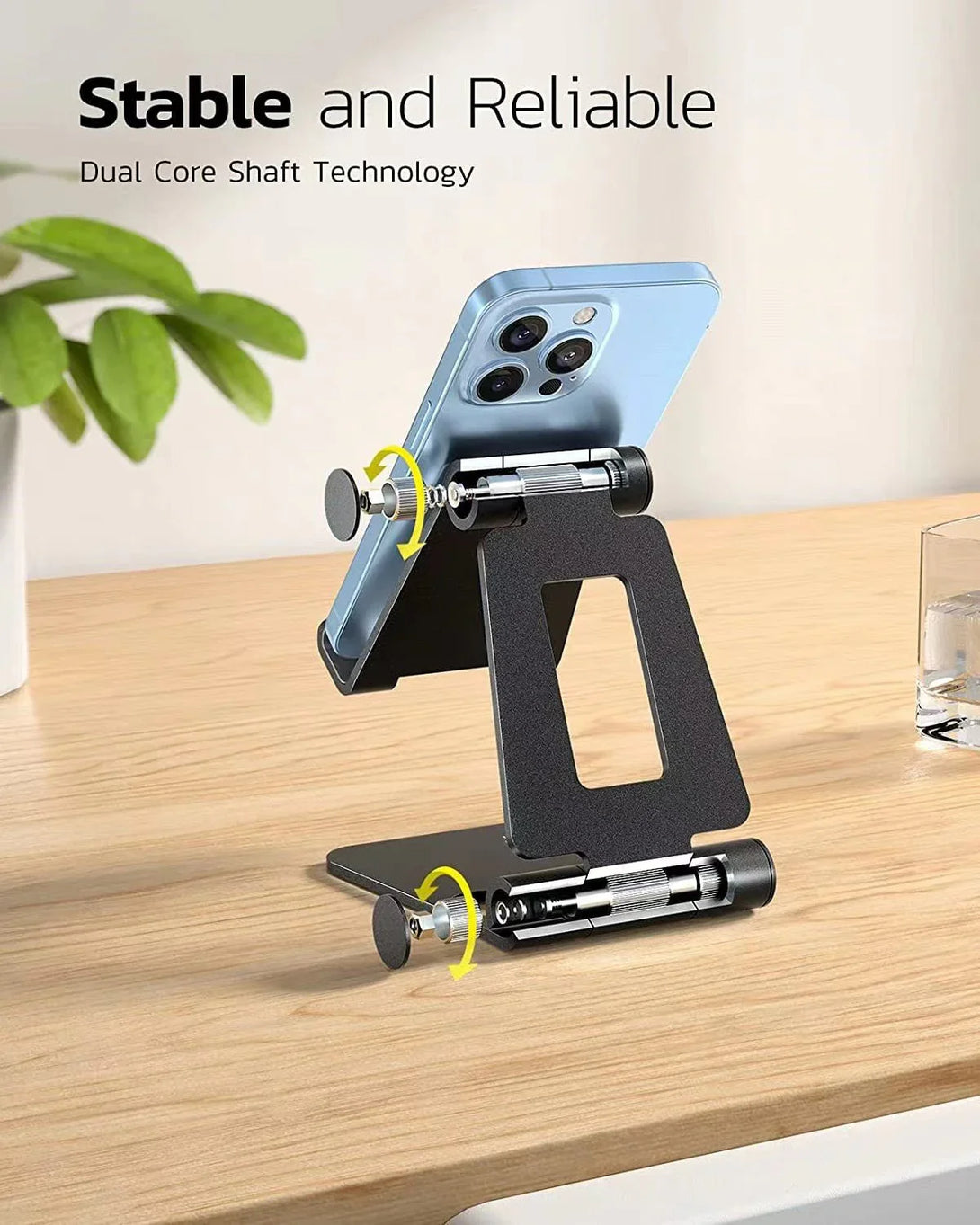 iDock Ergonomic Folding Cell Phone Stand Fully Adjustable Foldable Desktop Phone Holder Cradle Dock - iDock Laptopstand