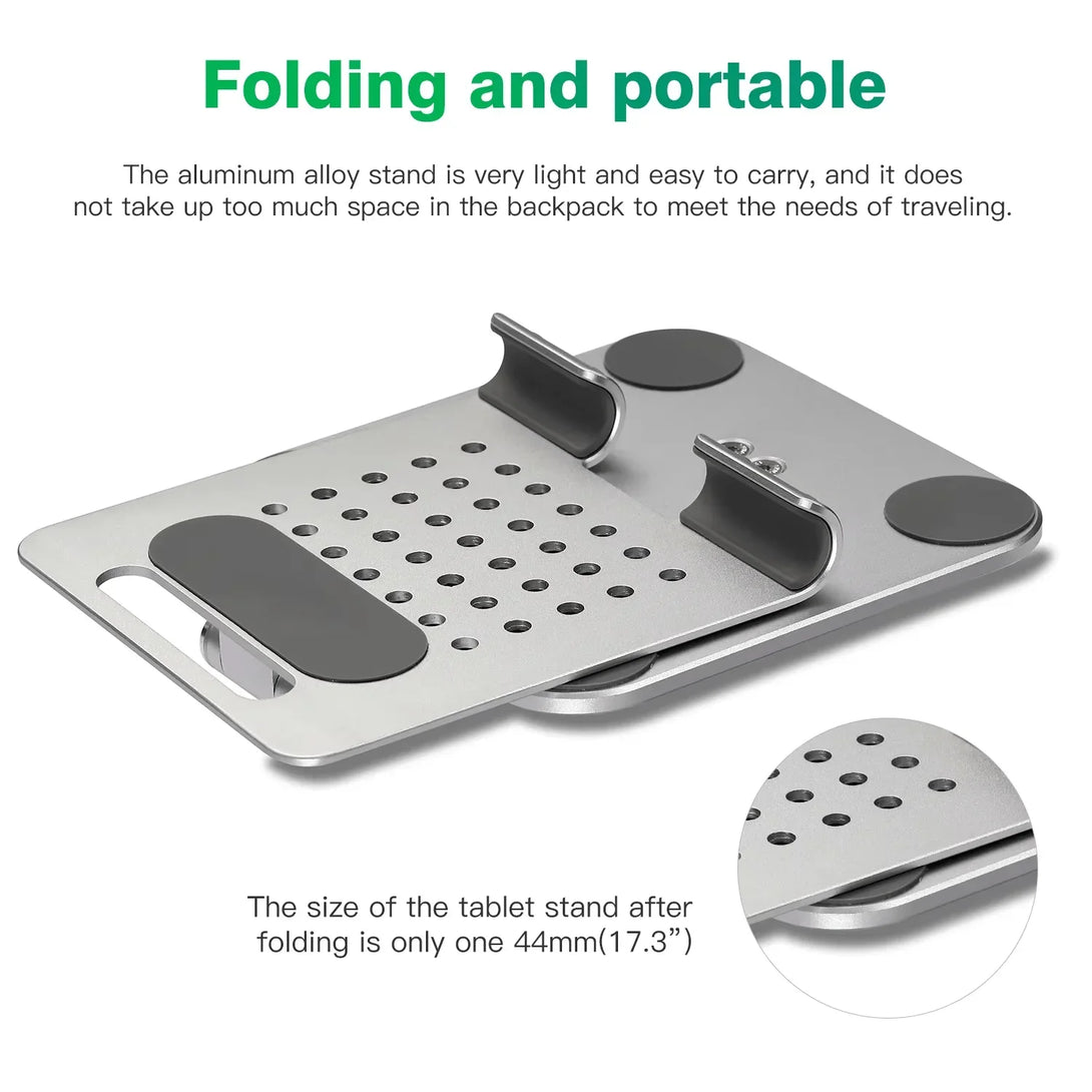 iDock Ergonomic Folding Height Adjustable Aluminum Portable Desktop tablet phone Holder Stand - iDock Laptopstand
