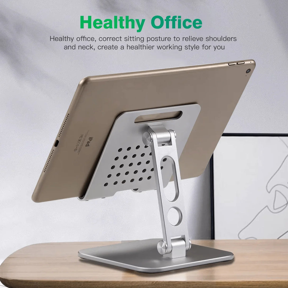 iDock Ergonomic Folding Height Adjustable Aluminum Portable Desktop tablet phone Holder Stand - iDock Laptopstand